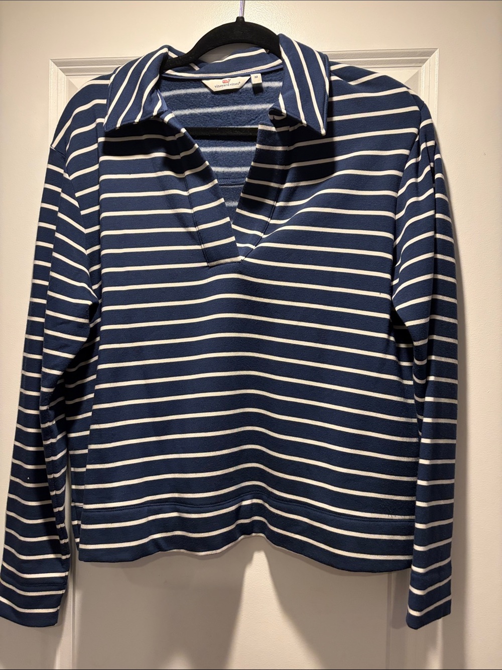 Vineyard Vines Navy and White Striped Polo Pullover